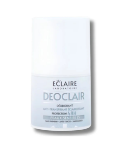 ECLAIRE Déodorant Éclaircissant Peaux Sensibles 50 ml est conçu pour réduire les taches et uniformiser le teint des aisselles tout en offrant une protection contre la transpiration et les mauvaises odeurs.