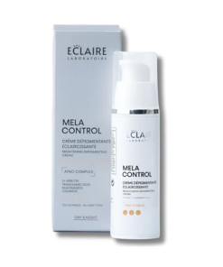 La crème Eclaire Mela Control est un soin éclaircissant avancé conçu pour aider à réduire l’apparence des taches pigmentaires et à uniformiser le teint. Elle agit progressivement pour corriger les zones d’hyperpigmentation tout en apportant une hydratation confortable à la peau.
